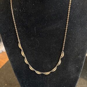 Sarah Coventry Gold Filigree Crescent Necklace